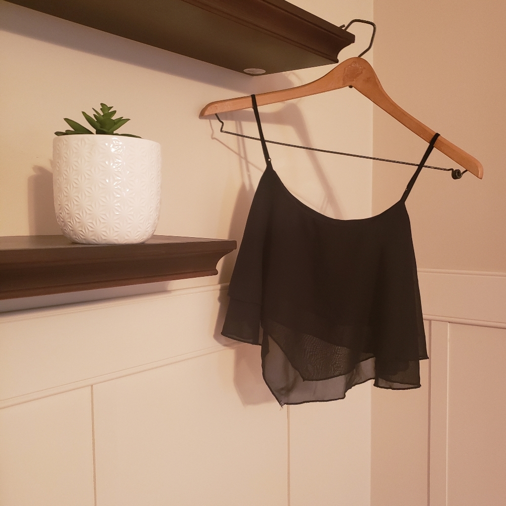 Sheer black crop top